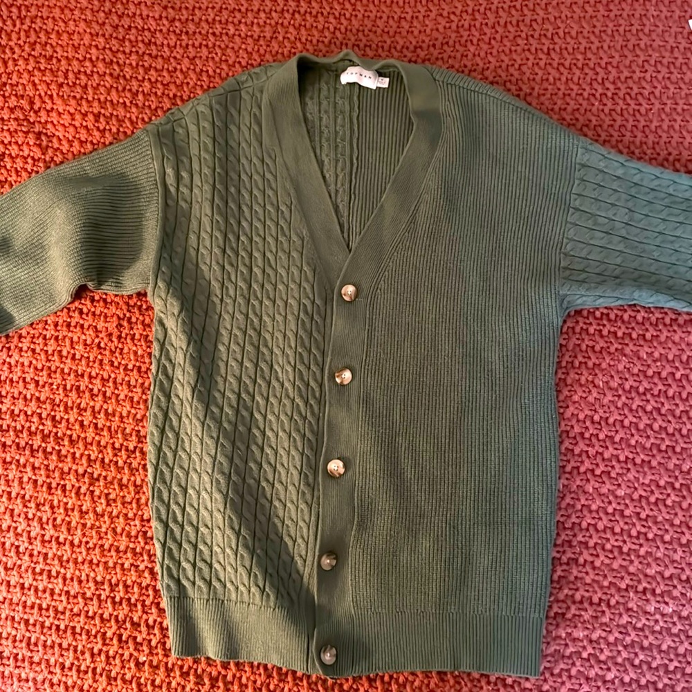 Topman Green cardigan. Medium